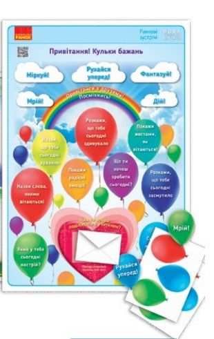 НУШ Ранкові зустрічі Плакат Привітання Кульки бажань 1-4 класи Наочність нового покоління Ранок