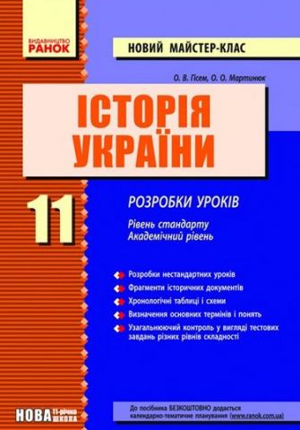 ИСТОРИЯ УКРАИНЫ 11 кл. Розробки уроків (Укр) Рівень...