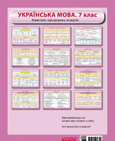 КНП Укр.мова 7 клас: ПЛАКАТИ. Метод.рекомендії + СК (Укр) Наочність нового покоління - фото 1