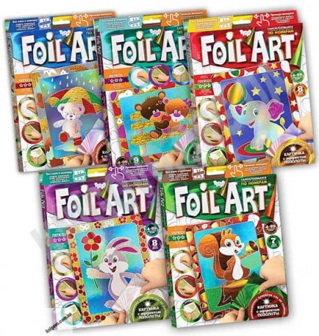Набір для творчості Foil Art Аплікація кольоровою фольгою за номерами Вид: Danko Toys - фото 1