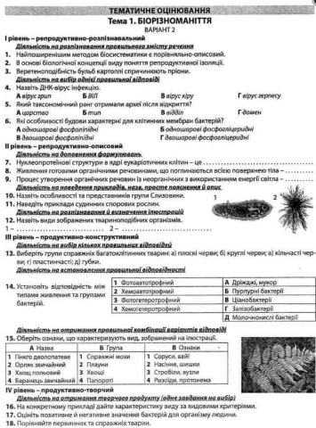 Біологіяі еколгія 10 клас Рівень стандарту Тестове оцінювання Соболь В. Абетка - фото 3