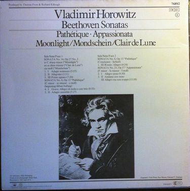 Vladimir Horowitz - Piano Sonatas Pathetique, Appassionata, Mondschein, Moonlight, Clair de lune - фото 1