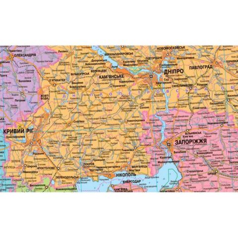 Україна. Адміністративний поділ. 160x110 см. М 1:850 000. Картон, планки - фото 2
