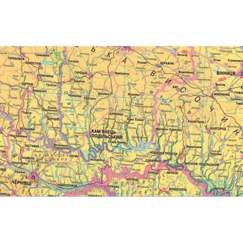 Україна. Фізична карта. 110х80 см. М 1: 250 000. Картон, планки - фото 2