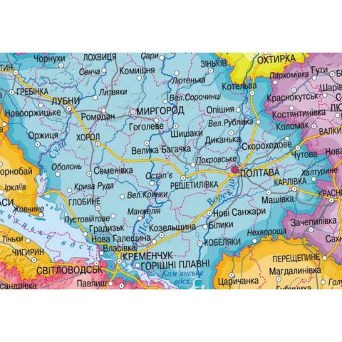 Україна. Ілюстрована карта. 65x45 см. М 1: 2 200 000. Картон, ламінація - фото 3