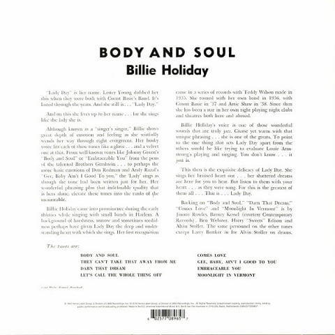 Billie Holiday – Body And Soul (Vinyl) - фото 2