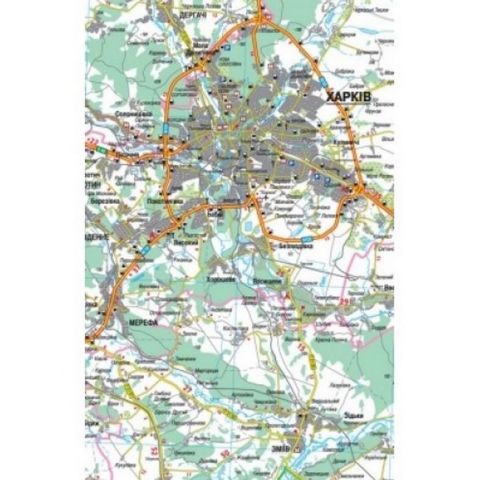 Карта автошляхів. Харківська область, м-б 1:250 000 - фото 2