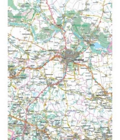 Карта автошляхів. Луганська область, м-б 1:250 000 - фото 2