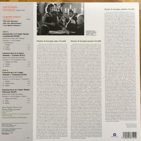Vivaldi - Anne-Sophie Mutter, Wiener Philharmoniker, Herbert von Karajan – The Four Seasons / Le Quattro Stagioni / Die Vier Jahreszeiten / Les Quatre Saisons (Vinyl) - фото 2