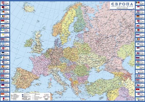 Політична мапа Європи м-б 1: 6 000 000 - фото 1