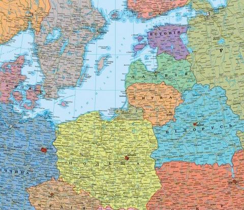 Європа. Політична карта (з врізками) м-б 1:4 млн на картоні - фото 2