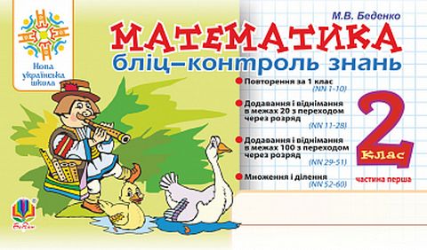 Математика. 2 клас. Бліц-контроль знань. Частина перша