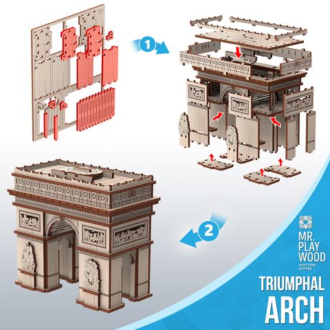 Тріумфальна арка. Механічна деревяна 3D-модель - фото 3