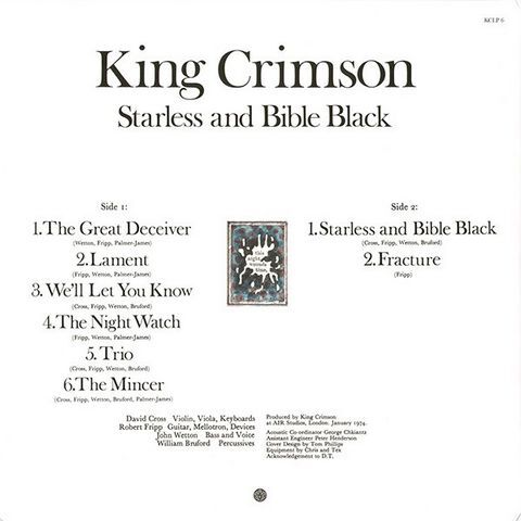 King Crimson – Starless And Bible Black (Vinyl, LP, Album, Reissue, 200 Gram, Gatefold) - фото 2