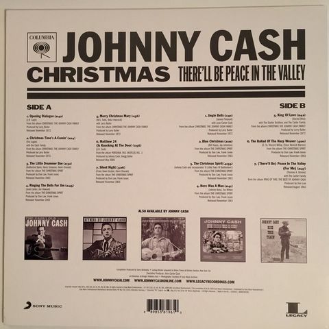 Johnny Cash – Christmas - Therell Be Peace In The Valley (Vinyl, LP, Compilation, Stereo) - фото 2