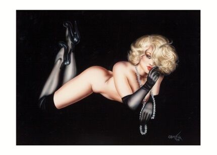 OLIVIA de BERARDINIS. Blonde Pin-Up With Pearls And Black Gloves, 1993 - фото 1