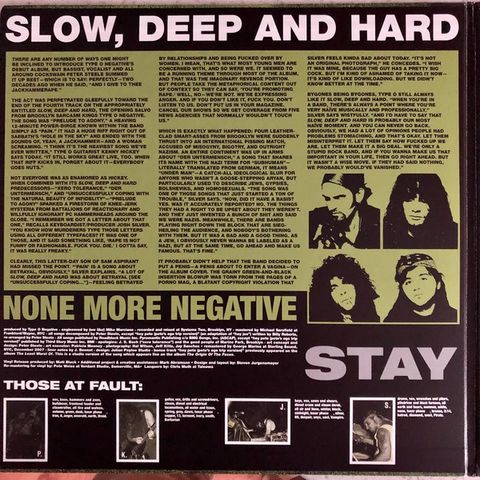 Type O Negative – Slow, Deep And Hard (Vinyl) - фото 2