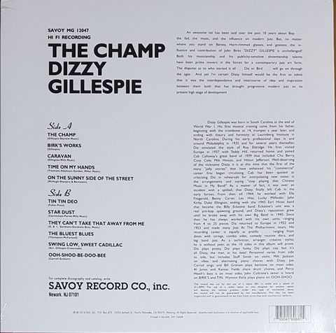 Dizzy Gillespie – The Champ (Vinyl) - фото 2