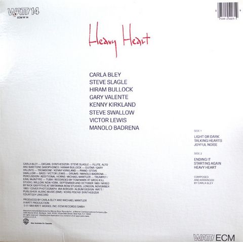 Carla Bley – Heavy Heart (Vinyl) - фото 2