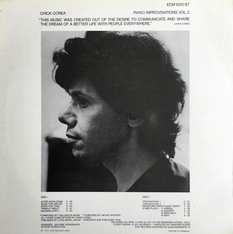 Chick Corea – Piano Improvisations Vol. 2 (Vinyl) - фото 2
