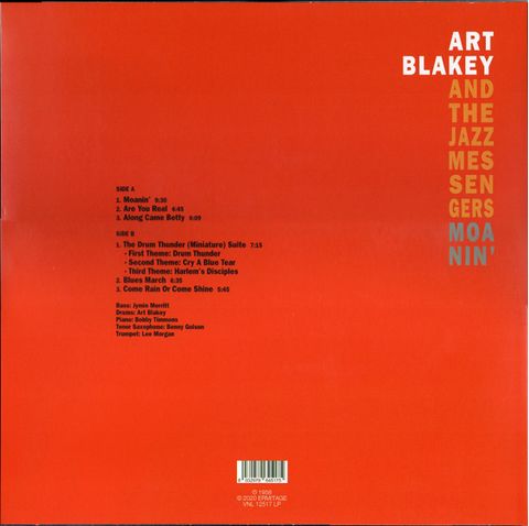 Art Blakey And The Jazz Messengers – Moanin (Vinyl) - фото 2