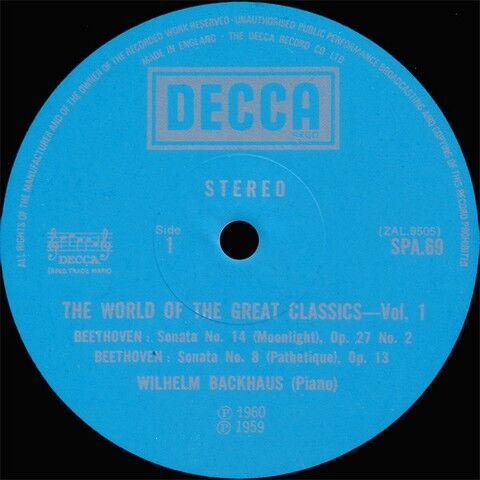 Beethoven, Wilhelm Backhaus – The World Of The Great Classics Vol. 1: Beethoven Sonatas (Vinyl) - фото 3