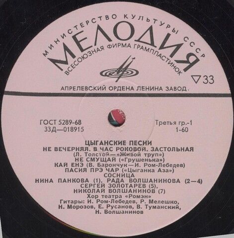 Цыганские Песни (Vinyl) - фото 1