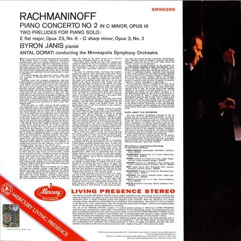 Rachmaninoff, Byron Janis, Antal Dorati, Minneapolis Symphony Orchestra – Concerto No. 2 In C Minor (180gr) (Vinyl) - фото 2