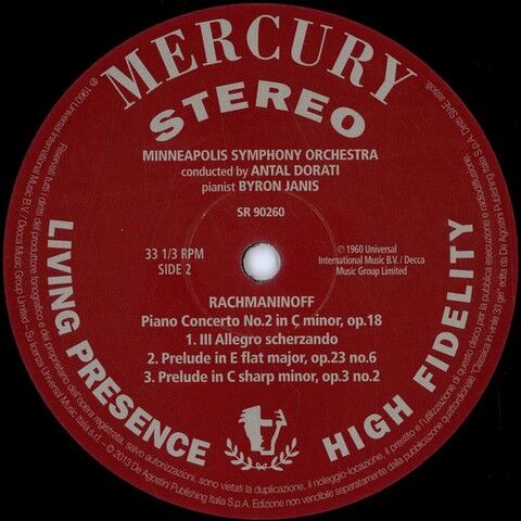 Rachmaninoff, Byron Janis, Antal Dorati, Minneapolis Symphony Orchestra – Concerto No. 2 In C Minor (180gr) (Vinyl) - фото 4