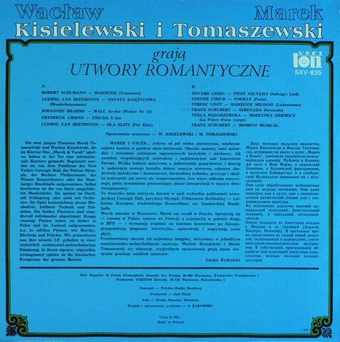 Marek I Vacek – Marek I Vacek Graja Utwory Romantyczne (Vinyl) - фото 2