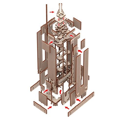 Емпайр Стейт Білдінг. Механічна деревяна 3D-модель - фото 4
