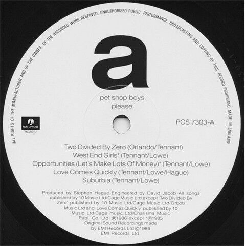 Pet Shop Boys – Please (LP, Album, EMI Pressing, Vinyl) - фото 3