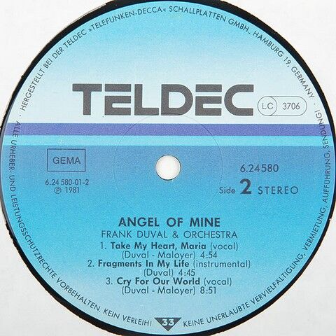Frank Duval & Orchestra – Angel Of Mine (Vinyl) - фото 4