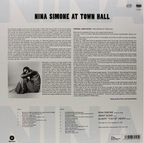 Nina Simone – Nina Simone At Town Hall (Vinyl) (Limited Edition, Reissue, Remastered) - фото 3
