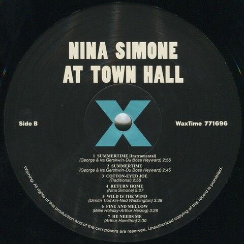 Nina Simone – Nina Simone At Town Hall (Vinyl) (Limited Edition, Reissue, Remastered) - фото 5
