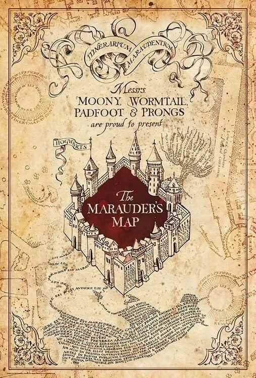 Harry Potter - Maurauder's Map (Постер) - Открытки Календари Плакаты