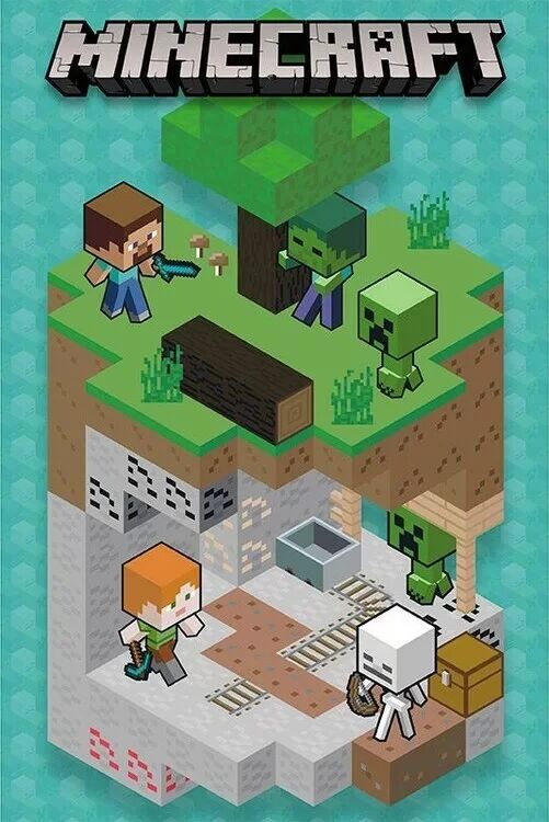 Minecraft - Into the Mine (Постер)