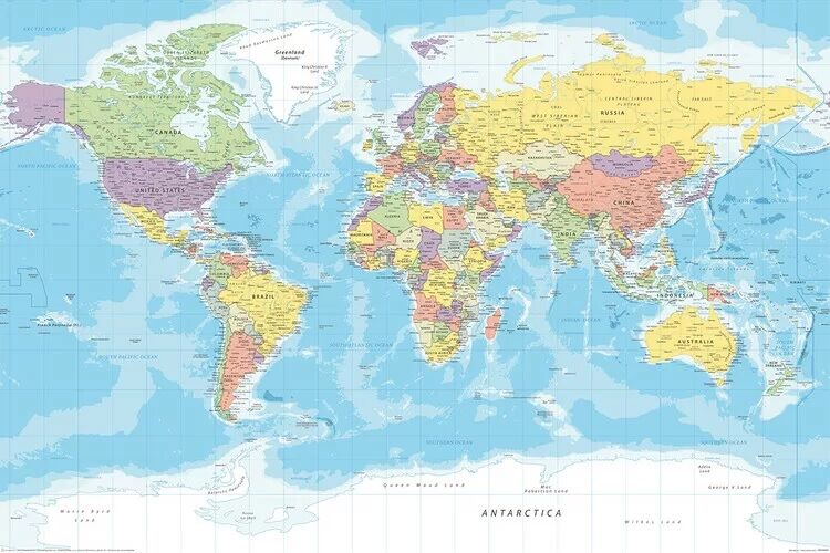 World Map - Political (Постер)