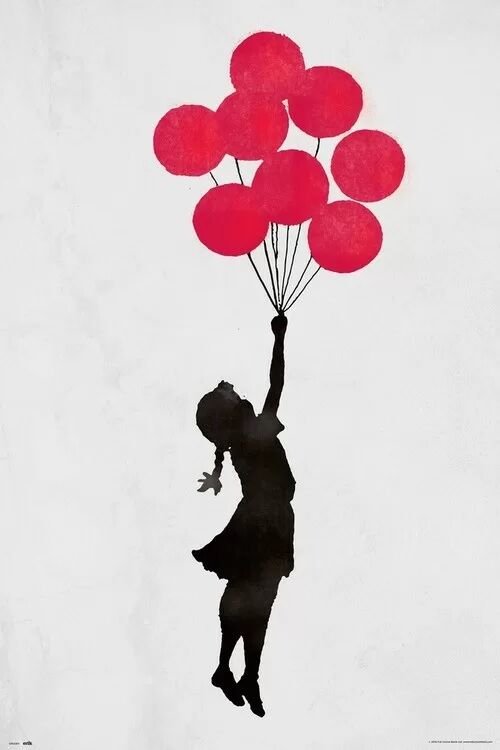 Banksy - Floating Girl (Постер)