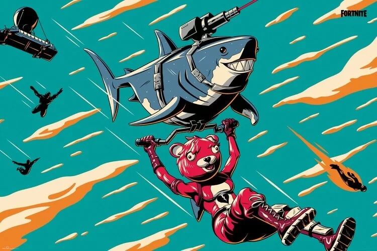 Fortnite - Laser Shark (Постер) - Игры
