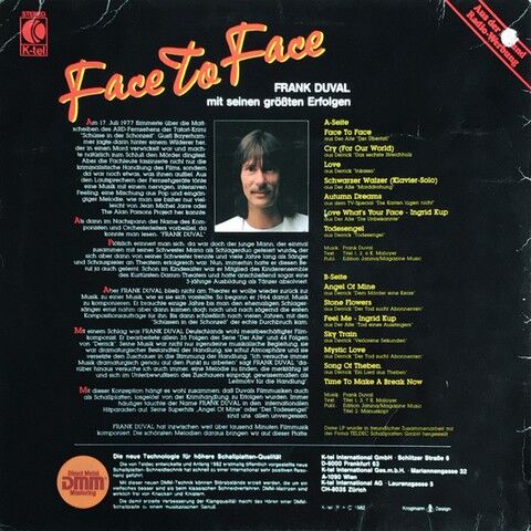 Frank Duval – Face To Face (Soundtrack) (Vinyl) - фото 2