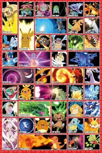 Pokemon - Moves (Постер) - Плакаты с мангой