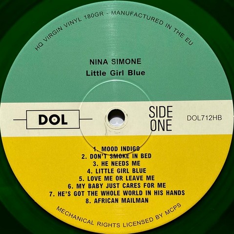 Nina Simone – Little Girl Blue (LP, Album, Reissue, Transparent Green Vinyl) - фото 3