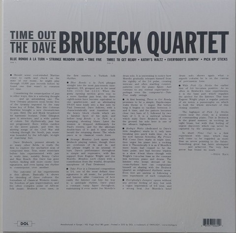 The Dave Brubeck Quartet – Time Out (Reissue, Blue Vinyl) - фото 2
