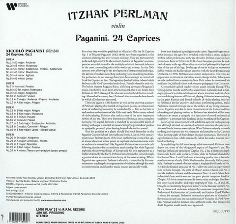 Paganini – Itzhak Perlman – 24 Caprices (Vinyl) - фото 2