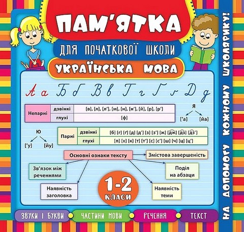 Пам’ятка для початкової школи. Українська мова. 1-2 класи - фото 1