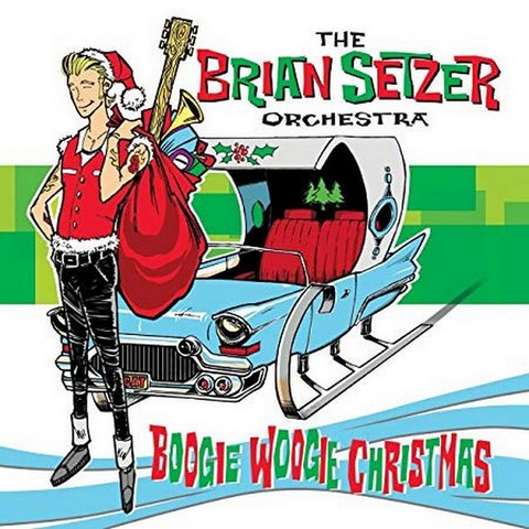 The Brian Setzer Orchestra – Boogie Woogie Christmas (Green-white splatter Vinyl) - фото 1
