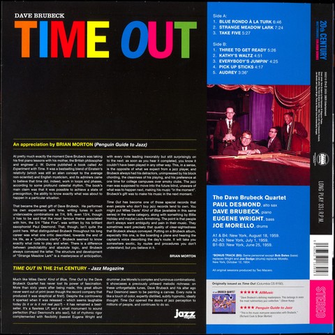 The Dave Brubeck Quartet – Time Out (Limited Edition, Reissue, Stereo, Yellow, 180 gram Vinyl) - фото 2