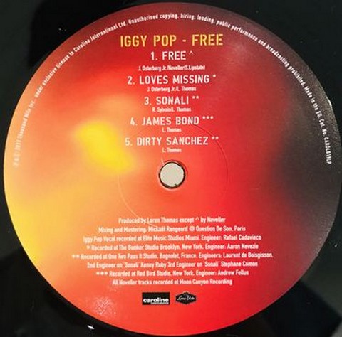 Iggy Pop - Free (LP, Album, Vinyl) - фото 3