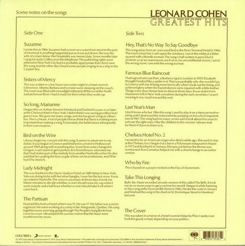 Leonard Cohen – Greatest Hits (Vinyl) - фото 2